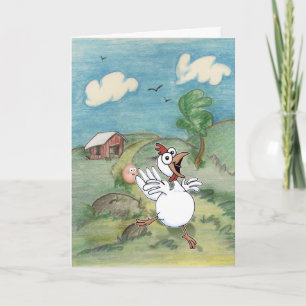 Mother's Day Cartoon Chicken and Egg. Card