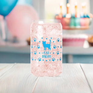 Mothers Day Cat Mum Can Glass