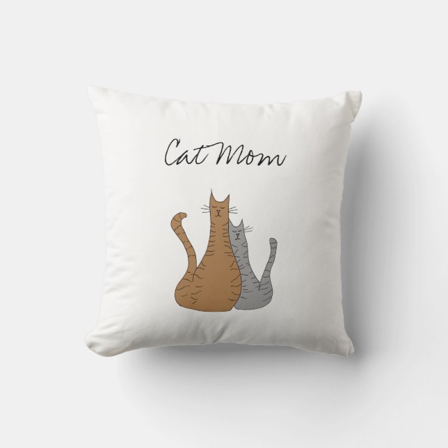 Mother's Day Cat Mum Cute Throw Pillow (Front)