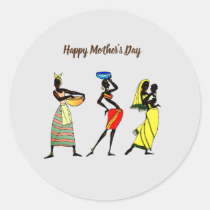 Mother's Day Celebration African Mother's Classic Round Sticker