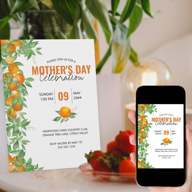 Mother's Day Celebration Citrus Oranges Invitation (Creator Uploaded)