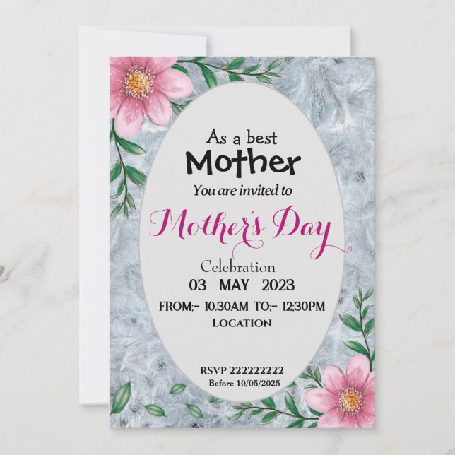 Mother's day celebration  invitation (Front)