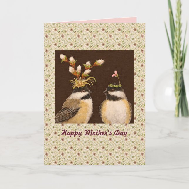 Mother's Day chickadee card (Front)
