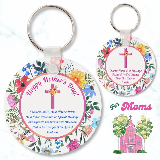 Mother's Day Church Gift Ideas, Proverbs 31:26 or  Key Ring (Catholic mom gifts. Mother's Day ideas for church ladies. Small Mother's Day gifts for church ladies)
