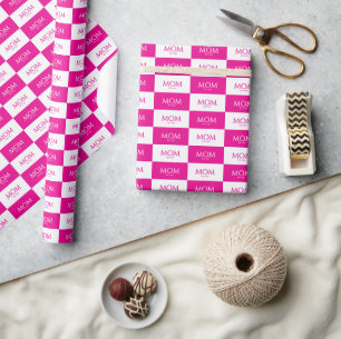 Mothers Day Classic Caps Pink Mum Established  Wrapping Paper