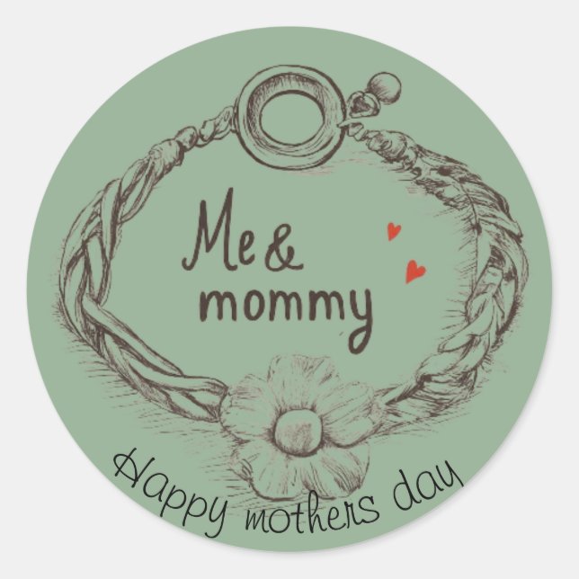 Mothers day  classic round sticker (Front)
