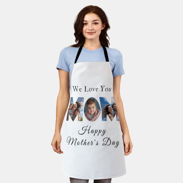 Mothers Day Custom 3 Photo Collage Apron (Worn)