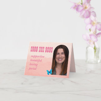 Mother's Day Custom Photo and Words Pink  Card