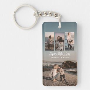 Mother's Day Custom Photo Collage Best Mom Ever Key Ring