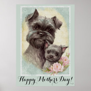 Mothers day Cute Affenpinscher Dog Mum Poster