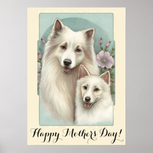 Mothers day Cute American Eskimo Dog Mum Poster