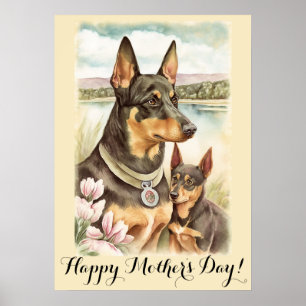 Mothers day Cute Australian Kelpie Dog Mum Poster