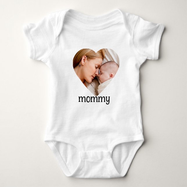 mothers day  cute heart photo  baby bodysuit (Front)