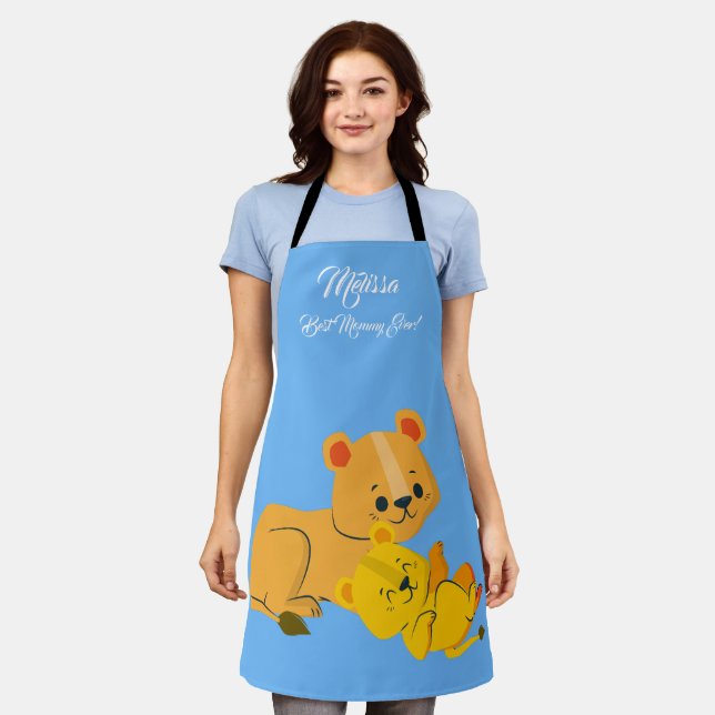 Mother's Day Cute Lions.  Apron (Worn)
