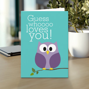 Mothers Day - Cute Owl Guess Who Loves You Card