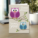 Mothers Day - Cute Owls Card<br><div class="desc">A funny card for your mom! Guess who loves you.</div>