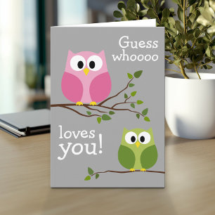 Mothers Day - Cute Owls - Whooo loves you Card