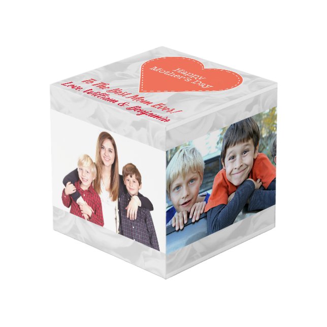 Mother's Day Cute Photo Collage 4 Pictures Cube (Front Angled)