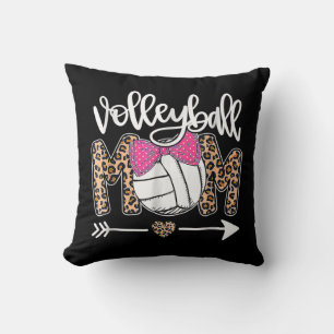 Mother's Day Cute Volleyball Mum Leopard Fun Ball Cushion