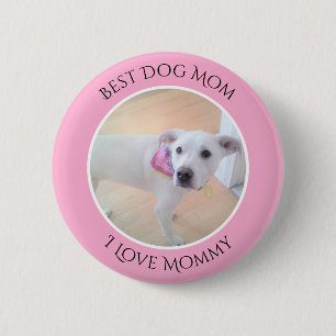 Mother's Day Cute White Puppy Dog With Sweet Face 6 Cm Round Badge