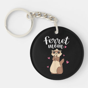 Mother's Day Cute Women Weasel Ferret Mum Key Ring