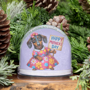 Mother's Day Dachshund Snowglobe