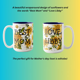 Mother's Day Daisy Pattern  Two-Tone Coffee Mug