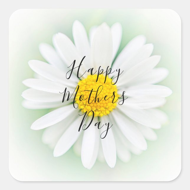 Mother's Day Daisy Square Sticker (Front)