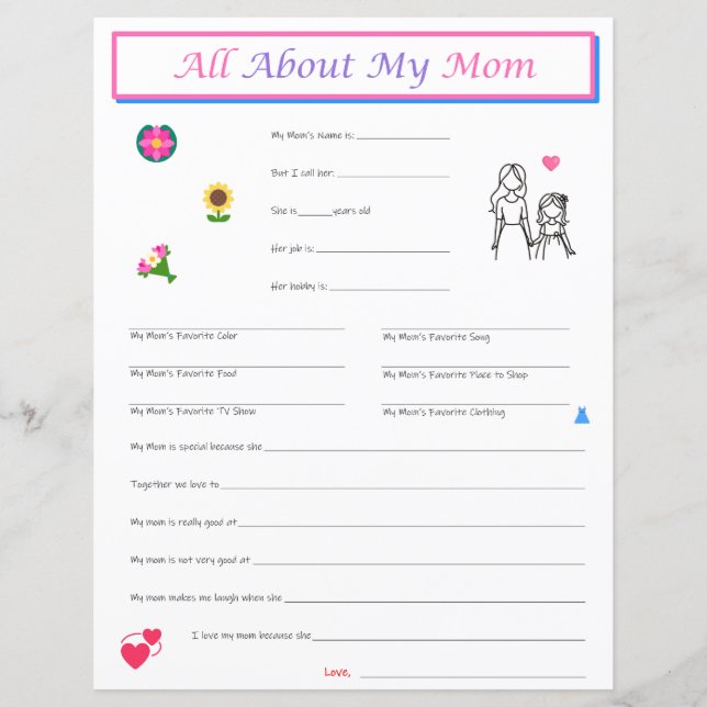 Mother's Day Daughter Interview Print (Front)