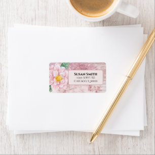 Mother's Day Distressed Vintage Pink Green Flowers Label