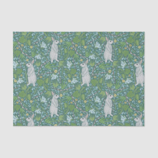 Mother's Day Easter White Bunny in Spring Garden Tissue Paper