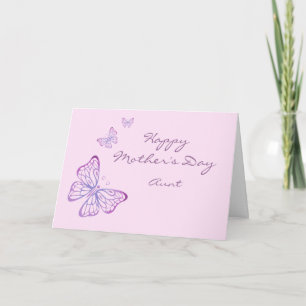 Mother's Day Elegant Garden Butterflies Pink Card