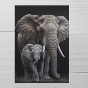 Mother's Day Elephant and Baby  Card