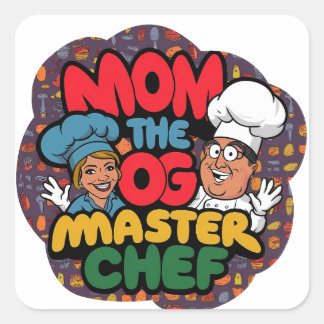 Mother's Day Felecitation, Matser chef Food Square Sticker