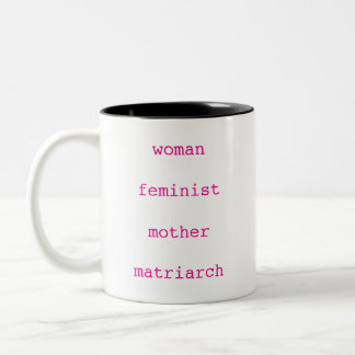 Mother's Day Feminist Hot Pink Typewriter Script Two-Tone Coffee Mug