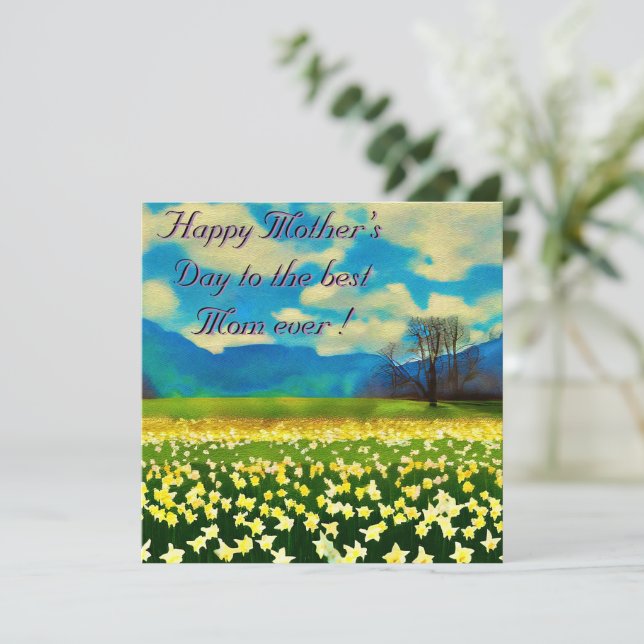 Mother's Day - Field of Daffodils - painting (Standing Front)