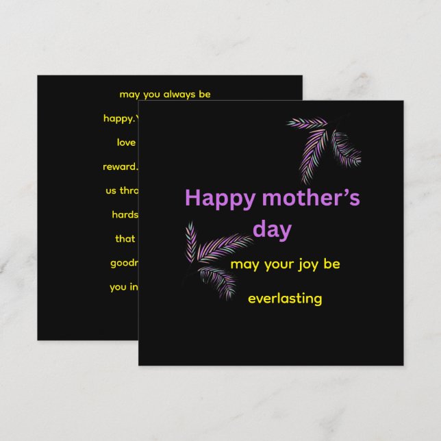 mother's day flat greeting card (Front/Back)