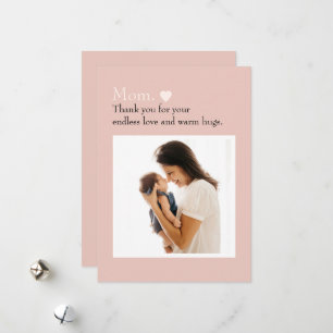 Mother's Day Flat Holiday Card with Photo Text