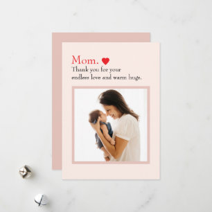 Mother's Day Flat Holiday Card with Photo Text