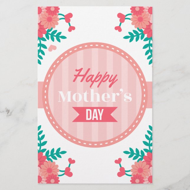 mothers day floral stationery (Front)