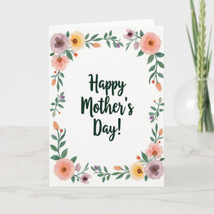 Mothers Day Floral Watercolor Card