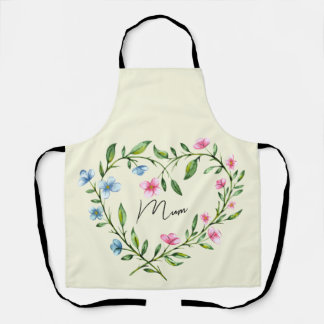 Mother's Day floral wreath natural botanical Apron