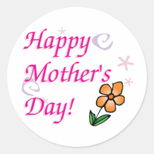 Mothers Day Flower Classic Round Sticker