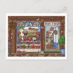 Mother's Day Flower Shop Watercolor Postcard