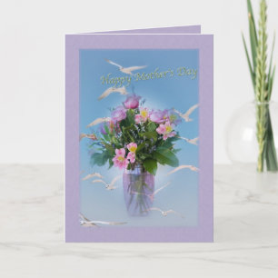 Mother's Day, Flowers and Birds Card