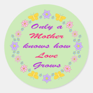 Mothers Day Flowers and Butterflies Classic Round Sticker