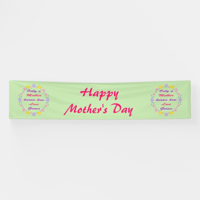 Mothers Day Flowers and Butterflies Custom Banner (Horizontal)