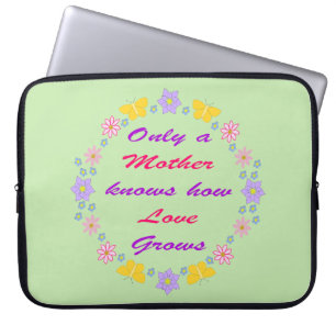 Mothers Day Flowers and Butterflies Laptop Sleeve