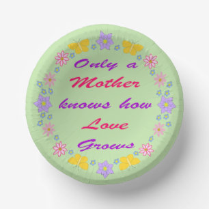 Mothers Day Flowers and Butterflies Paper Plate
