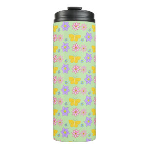 Mothers Day Flowers and Butterflies Patterned Thermal Tumbler